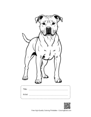 Thumbnail: Confident Pitbull Standing Proudly Printable with Title and Artist Box