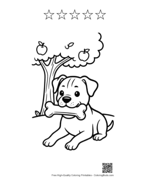Thumbnail: Free Pitbull Printable and 5 Star Outline