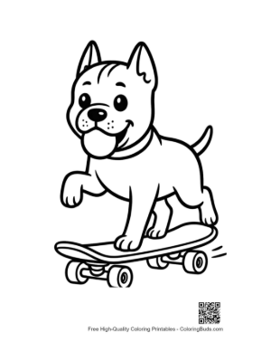 Thumbnail: Little Pitbull Puppy Riding a Bicycle in the Park Printable
