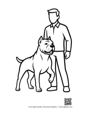 Thumbnail: Man Standing Proudly with Muscular Pitbull