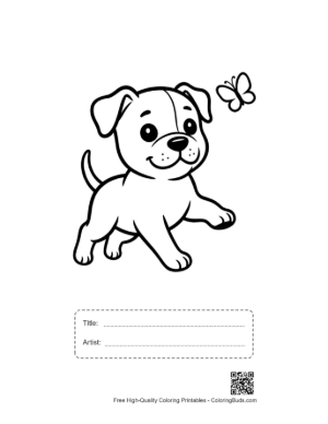 Thumbnail: Pitbull Coloring Page Printable with Title and Artist Box