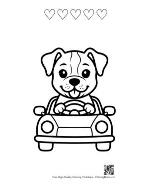 Thumbnail: Pitbull for Kids Printable and 5 Heart Outline
