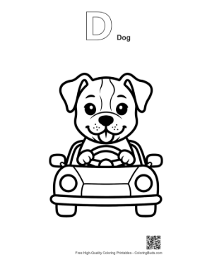 Thumbnail: Pitbull for Kids Printable Outline Alphabet D Dog