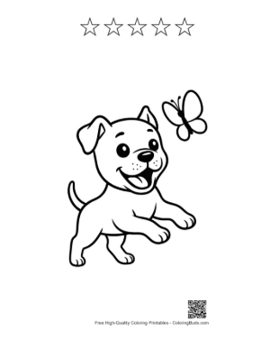 Thumbnail: Pitbull Printable and 5 Star Outline