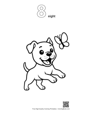 Thumbnail: Pitbull Printable Outline Number 8