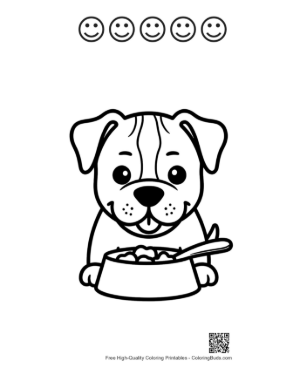 Thumbnail: Pitbull to Color Printable and 5 Happy Face Outline