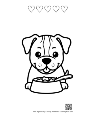 Thumbnail: Pitbull to Color Printable and 5 Heart Outline
