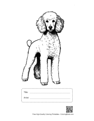 Thumbnail: Adorable Poodle Standing Proudly Printable with Title and Artist Box
