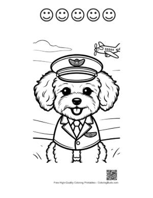 Thumbnail: Cute Poodle Printable and 5 Happy Face Outline