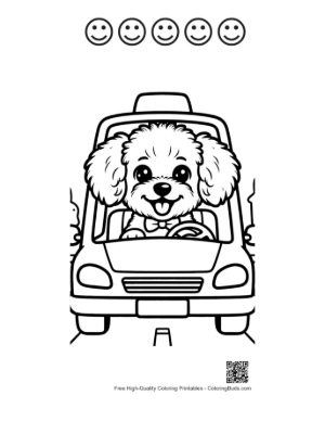 Thumbnail: Cute Poodle Printable and 5 Happy Face Outline