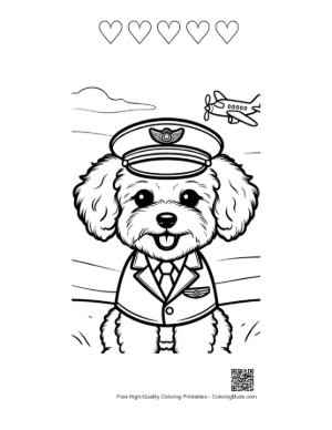 Thumbnail: Cute Poodle Printable and 5 Heart Outline