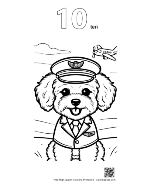 Thumbnail: Cute Poodle Printable Outline Number 10
