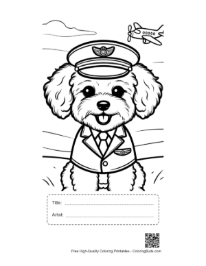 Thumbnail: Cute Poodle Printable with Title and Artist Box