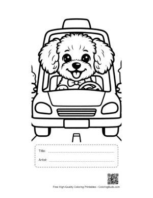 Thumbnail: Cute Poodle Printable with Title and Artist Box