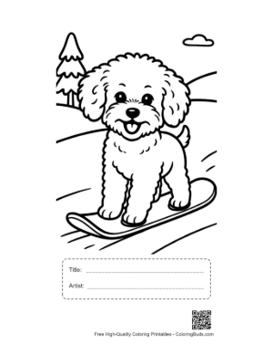 Thumbnail: Free Poodle for Kids Printable with Title and Artist Box