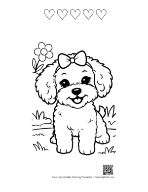 Thumbnail: Poodle Printable and 5 Heart Outline