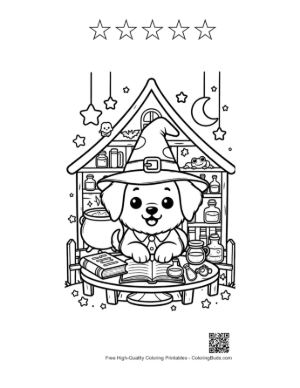 Thumbnail: Cute Puppy Printable and 5 Star Outline