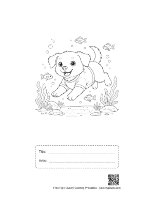Thumbnail: Cute Puppy Printable with Title and Artist Box