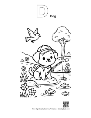 Thumbnail: Download Puppy Printable Outline Alphabet D Dog
