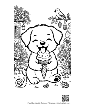 Thumbnail: Easy Puppies Coloring Page Printable