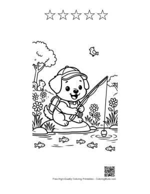 Thumbnail: Easy Puppy for Kids Printable and 5 Star Outline