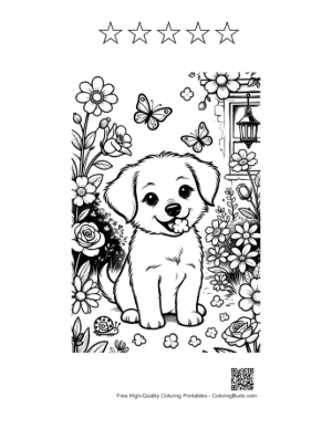Thumbnail: Free Puppies Printable and 5 Star Outline