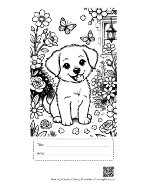 Thumbnail: Free Puppies Printable with Title and Artist Box