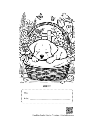 Thumbnail: Free Puppies Printable with Title and Artist Box