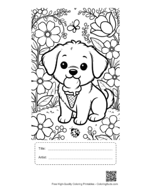 Thumbnail: Puppies Printable with Title and Artist Box