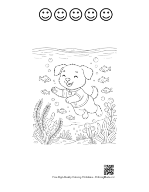 Thumbnail: Puppy Printable and 5 Happy Face Outline