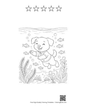 Thumbnail: Puppy Printable and 5 Star Outline