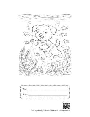 Thumbnail: Puppy Printable with Title and Artist Box