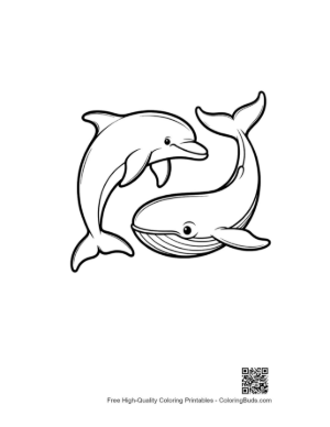 Thumbnail: Dolphin and Whale in Playful Embrace