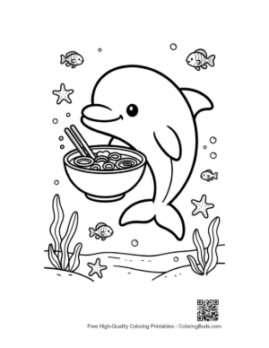 Thumbnail: Download Dolphin Sea Life Coloring Page Printable