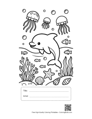 Thumbnail: Download Jumping Dolphin for Kids Printable with Title and Artist Box