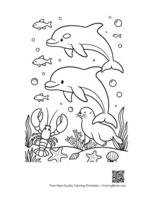 Thumbnail: Easy Jumping Dolphin for Kids Printable