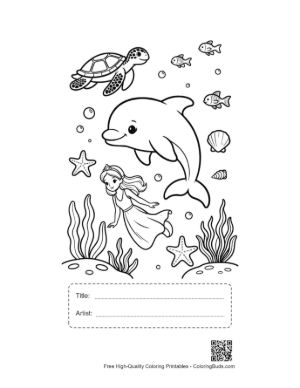 Thumbnail: Easy Jumping Dolphin Printable with Title and Artist Box