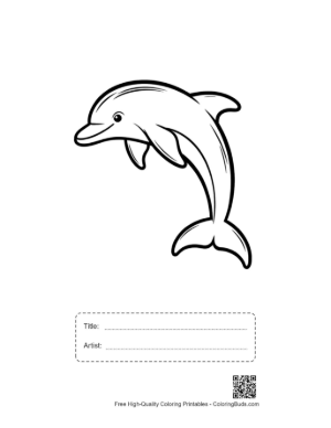 Thumbnail: Joyful Dolphin Leaping High Printable with Title and Artist Box