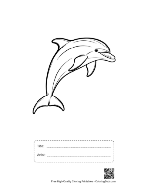 Thumbnail: Joyful Dolphin Leaping High Printable with Title and Artist Box