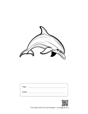 Thumbnail: Jumping Dolphin Illustration Printable with Title and Artist Box