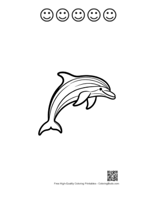 Thumbnail: Jumping Dolphin Outline Printable and 5 Happy Face Outline