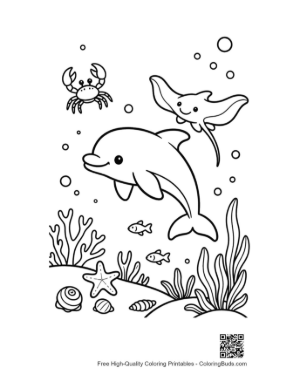 Thumbnail: Jumping Dolphin Printable