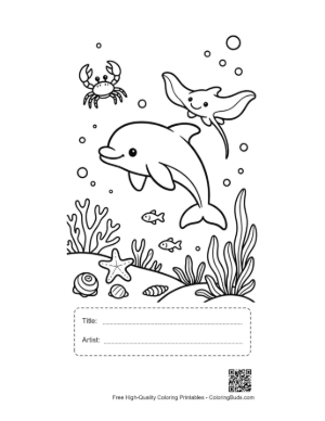 Thumbnail: Jumping Dolphin Printable with Title and Artist Box