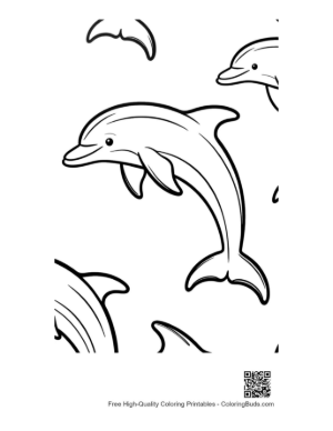Thumbnail: Jumping Dolphins Coloring Page