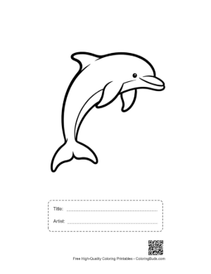 Thumbnail: Playful Dolphin Leaping Joyfully Printable with Title and Artist Box