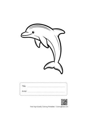 Thumbnail: Playful Dolphin Mid-Jump Printable with Title and Artist Box