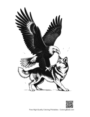 Thumbnail: Bald Eagle Dominating Playful Husky Wolf