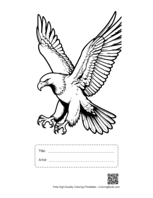 Thumbnail: Fierce Golden Eagle Soaring with Talons Extended Printable with Title and Artist Box