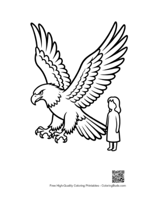 Thumbnail: Golden Eagle and Little Girl Standing Together