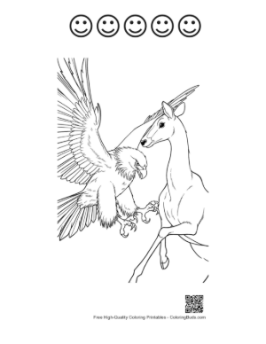 Thumbnail: Golden Eagle Attacking Leaping Impala Printable and 5 Happy Face Outline